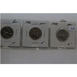 Canada Twenty-Five Cent Coins (3)