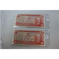 Canada Fifty Dollar Bills (2)