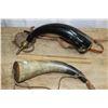 Image 1 : Two Powder Horns with Leather Carriers