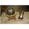 Image 1 : Small Globe in a Stand and a Sand Timer