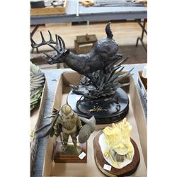 Three Figurines - Deer (has been repaired); Dragon & Metal Knight