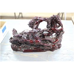 Red Resin-Type Horse Figurine