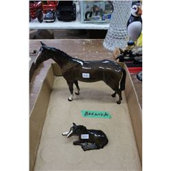 Two Beswick Horse Ornaments