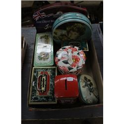 Box of 8 Assorted English Tins