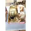 Image 1 : Box of 3 Brass Planters & 2 Copper Kettles