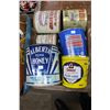 Image 1 : Flat of Tins:  2 Syrup, 2 Lard, 1 Jam and 1 Honey