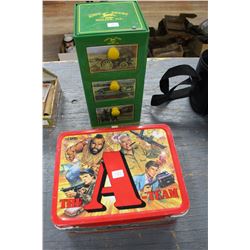 John Deere Box (Metal) and an "A-Team" Metal Lunch Box