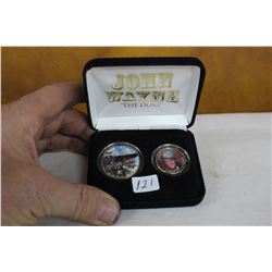 John Wayne Commemorative Coins - 50¢ and 25¢ - U.S.A; In a Case