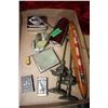 Image 1 : Flat of Misc. Items:  Table Sweep, Loom Tool, Cigarette Case, Cigarette Holder