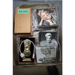 Flat with 6 Marilyn Monroe Cigarette Cases and 3 Flameless, Chargeable Lighters
