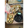 Image 1 : Flat of Brass, Copper and Enamel Ware