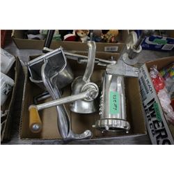 Juice Press and Two Meat Grinders