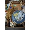Image 1 : Box with a Native Drum, Beaded Handmade Gloves, Cedar Salmon Box, Native Bracelet and a Chinese Drum