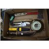 Image 1 : Flat with Knives, an Axe, a Hatchet, Metal Snips and a Barometer