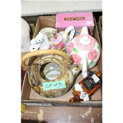 Flat of Assorted Tea Pots