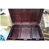 Image 2 : Homemade Wooden Trunk with 3 Trays inside - Brass Hinges, Closer & Handles