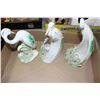 Image 1 : Three Egret Figurines (2 are Candle Holders)