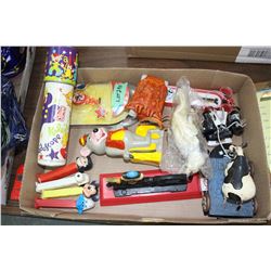 Flat with Pez Dispensers; Kaleidoscope; Cast Nut Cracker & a Leather Cell Phone Holder