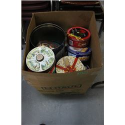 Large Box of Collector Tins