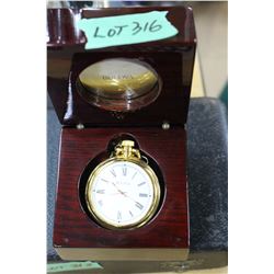 Bulova Pocket Watch with Chain and Box