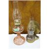 Image 1 : Bracket Oil Lamp with Shield (1) & Coloured Oil Lamp (1)
