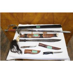 Two Swords (1 is in rough condition) & Two Knives