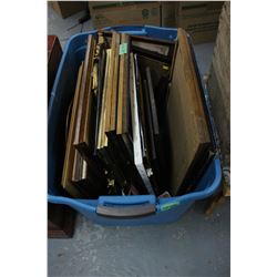 Tote of Picture Frames and Prints