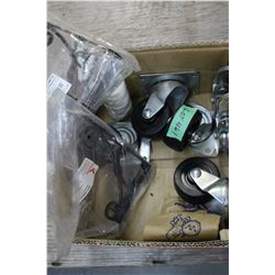 Box with 4 Dolly Wheels, 2 Pulleys, Nylon Twine and Shelf Brackets