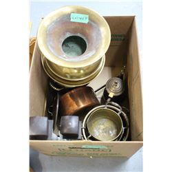Box of Brass and Copper Items