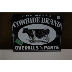 Reproduction Enamel Cowhide Brand Sign (8" x 12")