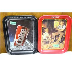 Two Reproduction Coca Cola Trays