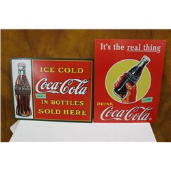Reproduction Coca Cola Signs (2) Reproductions (12" x 16")