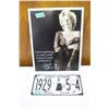 Image 1 : Marilyn Monroe Reproduction Sign (12" x 16") & an Audrey Hepburn License Plate