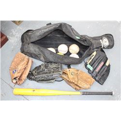 Tote Bag with 4 Ball Gloves and 5 Soft Balls