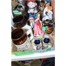 Flat of Miscellaneous Items (Dominion Gun Shop Mugs, Figurines, etc.)