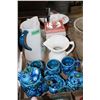 Image 1 : Flat with Tea Set (Grape Pattern); 2 Water Jugs and a Cookie Jar