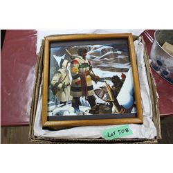 Cookie Tin Top (Framed)with a Painted Picture of R.M. Ballantyne at Tadoussac, Que -  1846