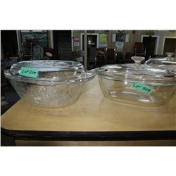 Two Glass Roasting Dishes with Lids