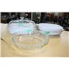 Image 1 : Two Glass Pyrex Pie Plates; a Roasting Dish and 2 Open Baking Dishes