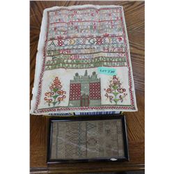 Two Samplers - 1 is 12" x 18" (1869) - the Other is Smaller (5" x 9") January 1821 - Used to teach y