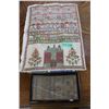 Image 1 : Two Samplers - 1 is 12" x 18" (1869) - the Other is Smaller (5" x 9") January 1821 - Used to teach y