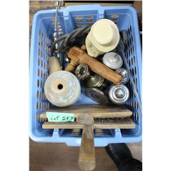 Flat of Miscellaneous - Includes Barrel Bung and Wool Carders