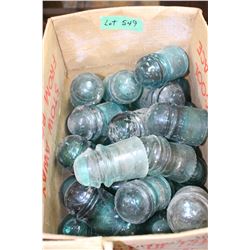 Box with 33 Green Insulators