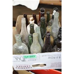 Two Boxes with Long Neck Medicine and Brown Bottles