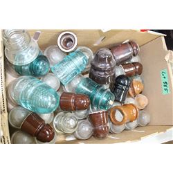 Box with Clear, Colored and Crockery Insulators