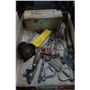 Image 1 : Flat with Corkscrews, Small Bank, Hand Tools, Lamp Pump, etc.