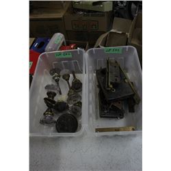 Two Boxes - 1 with Door Hardware & 1 with Crystal Door Knobs (Turning Purple)