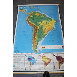 Two School Maps - Asia, South America