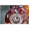 Image 1 : Box with Goofus Glass & Red Glass Ware (8)