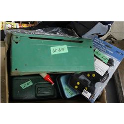 Two Portable Stoves, Shoe Grips, Tackle Box & a Back Pack